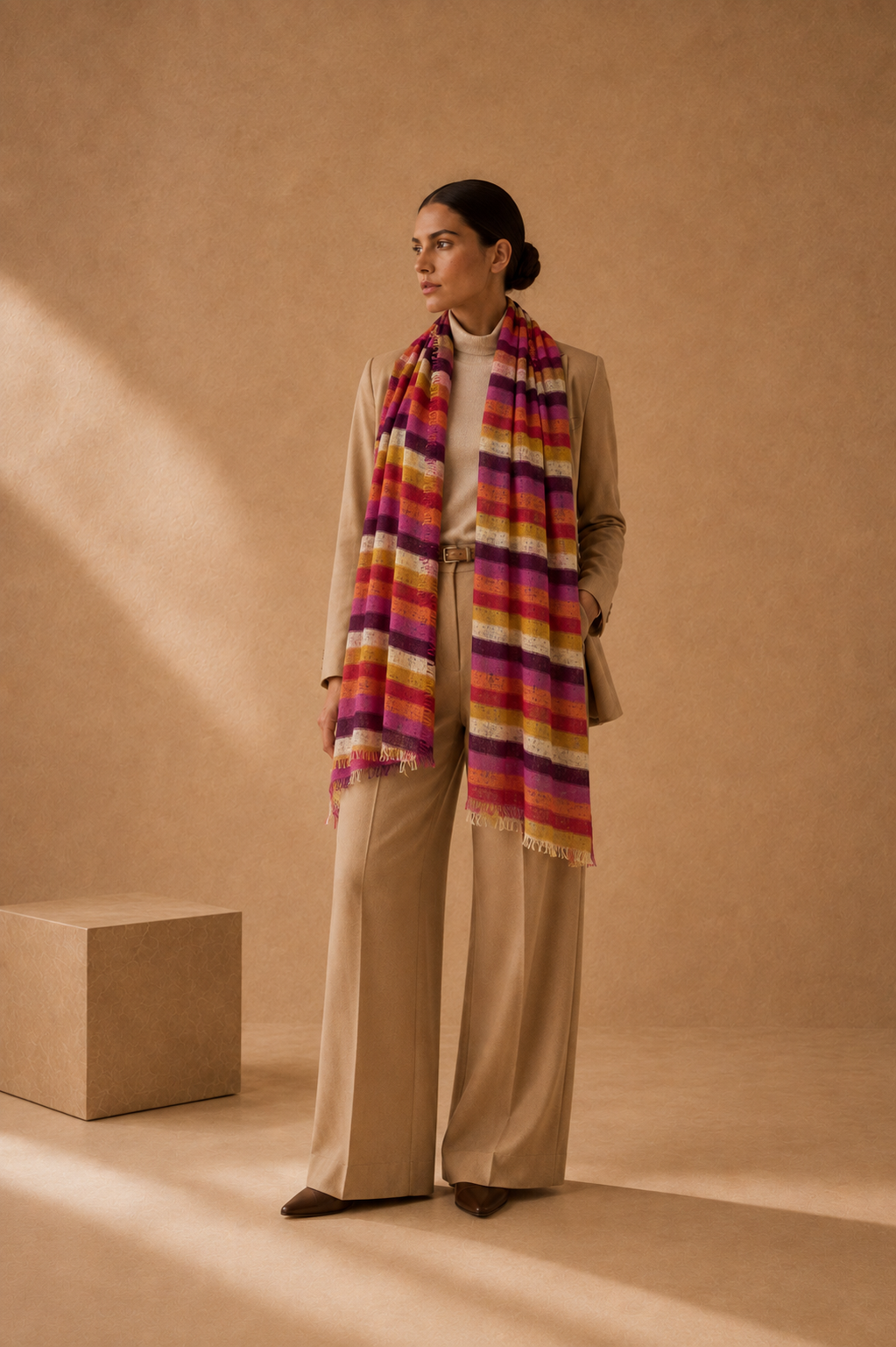 Sciarpa Basic a Righe Multicolor
