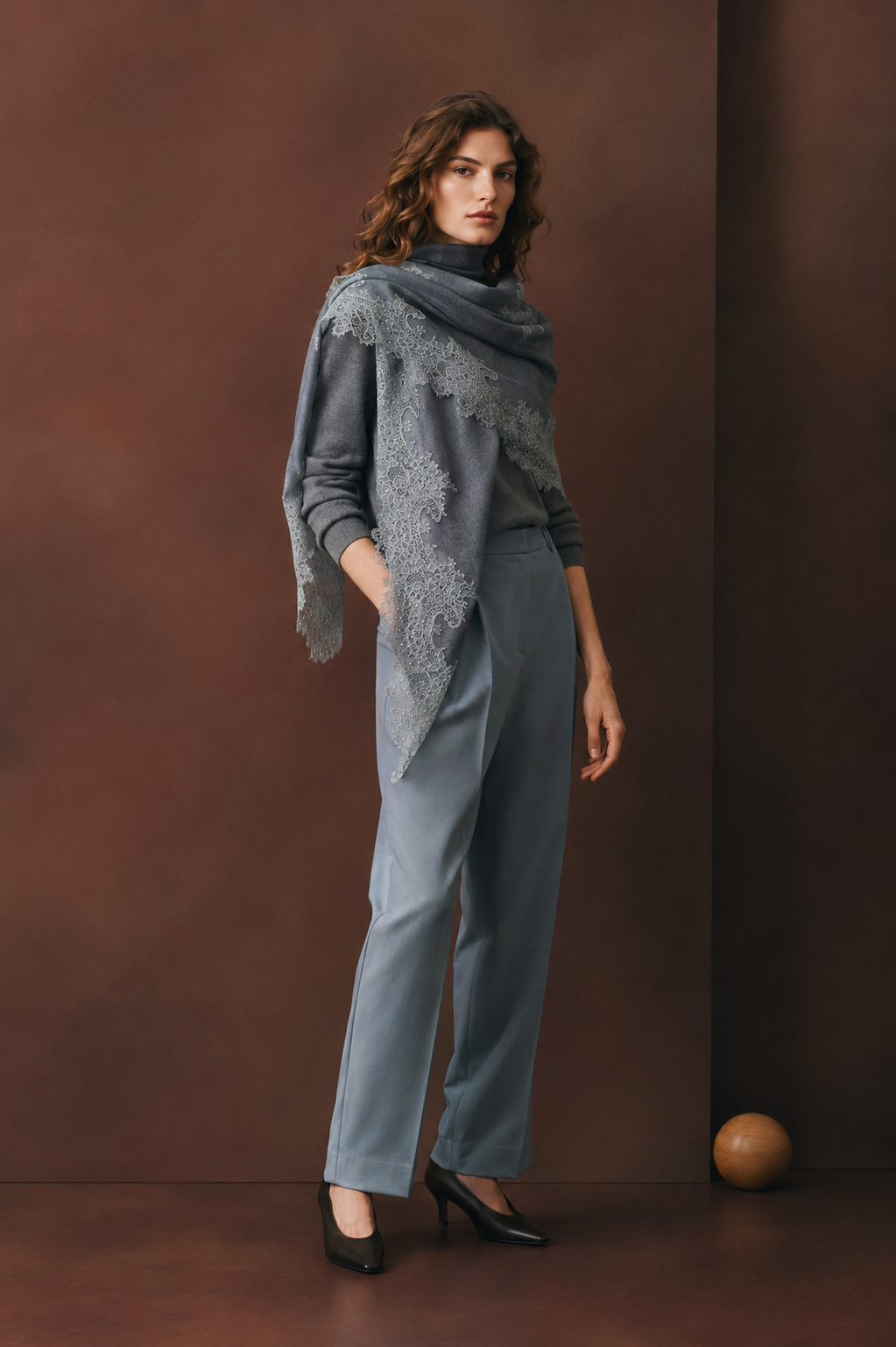 Sciarpa Nuage Doux con Perline